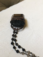 Load image into Gallery viewer, Smoky Quartz Point with Black Druzy Necklace - Ready to Ship (Flower Moon Collection)
