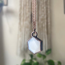 Load image into Gallery viewer, White Moonstone Hexagon Necklace #1 - Ready to Ship