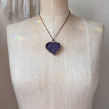 Load image into Gallery viewer, Amethyst Druzy Heart “Shine" Necklace #2 - Ready to Ship