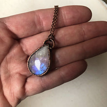 Load image into Gallery viewer, Rainbow Moonstone Necklace Teardrop #1 - Ready to Ship