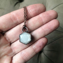 Load image into Gallery viewer, White Moonstone Hexagon Necklace #2 - Ready to Ship
