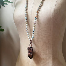 Load image into Gallery viewer, Amazonite and Raw Smoky Quartz Necklace - Ready to Ship