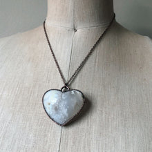 Load image into Gallery viewer, White Agate Druzy “Broken Open” Heart Necklace #3 - Ready to Ship