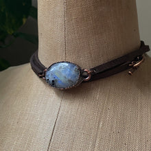 Load image into Gallery viewer, Rainbow Moonstone & Leather Wrap Bracelet/Choker - Ready to Ship