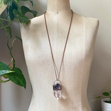 Load image into Gallery viewer, Clear Quartz & Labradorite Blue Moon Necklace