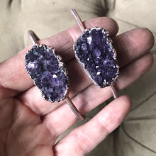 Load image into Gallery viewer, Amethyst Cluster Cuff Bracelet - Snow Moon Collection