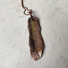 Load image into Gallery viewer, Electroformed Yellow Macaw Feather Necklace #4 - Ready to Ship