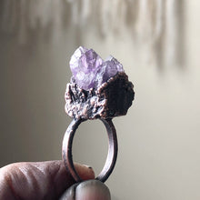 Load image into Gallery viewer, Raw Amethyst Cluster Ring #3 (Size 7.75) - Ready to Ship