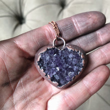 Load image into Gallery viewer, Dark Amethyst Druzy Heart Necklace #2 - Ready to Ship