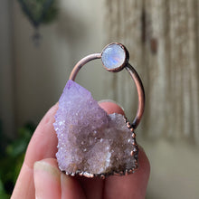 Load image into Gallery viewer, Amethyst Spirit Quartz with Rainbow Moonstone Necklace #2 - Ready to Ship