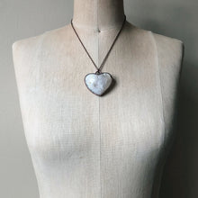 Load image into Gallery viewer, White Agate Druzy “Broken Open” Heart Necklace #3 - Ready to Ship