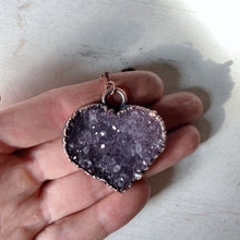 Load image into Gallery viewer, Amethyst Druzy Heart “Shine" Necklace #2 - Ready to Ship