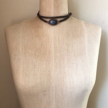 Load image into Gallery viewer, Labradorite and Leather Wrap Bracelet/Choker