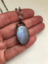 Load image into Gallery viewer, Rainbow Moonstone Necklace on Sterling Silver & Moonstone Rosary Chain Necklace - Ready to Ship (5/17 Update)