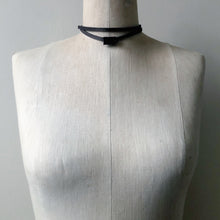 Load image into Gallery viewer, Raw Black Tourmaline and Leather Wrap Bracelet/Choker - Ready to Ship