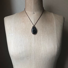 Load image into Gallery viewer, Silver Obsidian Oval Necklace #1 (Ready to Ship) - Darkness Calling Collection