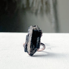 Load image into Gallery viewer, Black Tourmaline Statement Ring #5 (Size 6.5)