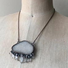Load image into Gallery viewer, Druzy & Raw Clear Quartz Statement Necklace #1 - Ready to Ship