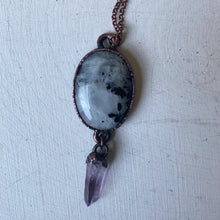 Load image into Gallery viewer, Rainbow Moonstone and Vera Cruz Amethyst Necklace #1 - Ready to Ship
