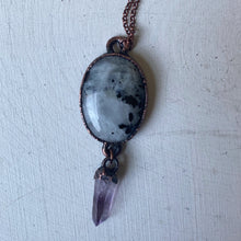Load image into Gallery viewer, Rainbow Moonstone and Vera Cruz Amethyst Necklace #1 - Ready to Ship