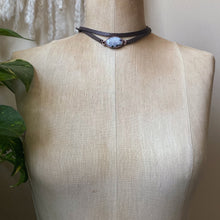 Load image into Gallery viewer, Rainbow Moonstone & Leather Wrap Bracelet/Choker #2 - Ready to Ship