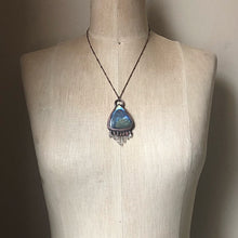Load image into Gallery viewer, Labradorite Tear Drop Necklace with Clear Quartz Points - Spring Equinox Collection