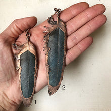 Load image into Gallery viewer, Electroformed Macaw Feather Necklace - Ready to Ship