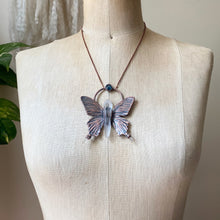 Load image into Gallery viewer, Electroformed Butterfly With Clear Quartz & Blue Kyanite Necklace - Ready to Ship