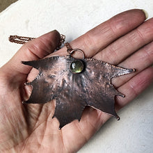 Load image into Gallery viewer, Electroformed Maple Leaf with Labradorite Necklace (Large) #1 - Ready to Ship