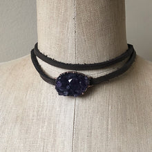 Load image into Gallery viewer, Raw Amethyst Druzy Wrap Bracelet/Choker - Snow Moon Collection