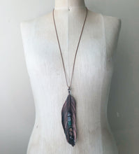 Load image into Gallery viewer, Electroformed Feather Necklace with Raw Chakra Stones #4 - Ready to Ship