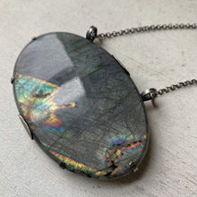 Load image into Gallery viewer, Labradorite New Moon Necklace #3 - Sterling Silver