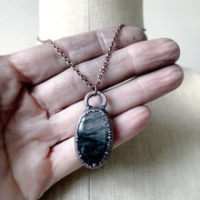 Load image into Gallery viewer, Silver Obsidian Necklace #4