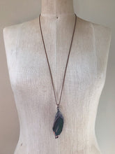 Load image into Gallery viewer, Electroformed Green Macaw Feather Necklace #3- Ready to Ship