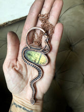 Load image into Gallery viewer, Electroformed Snake & Labradorite Necklace - Ready to Ship