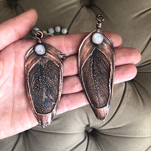 Load image into Gallery viewer, Macaw Feather with Moonstone on Mala Style Necklace - Ready to Ship