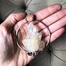 Load image into Gallery viewer, Candle Quartz & Raw Sunstone Statement Necklace - Summer Solstice Collection 2019