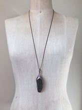 Load image into Gallery viewer, Electroformed Green Macaw Feather Necklace #4- Ready to Ship