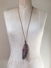Load image into Gallery viewer, Electroformed Feather and Labradorite Necklace