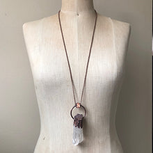 Load image into Gallery viewer, Arkansas Clear Quartz Quartz & Raw Sunstone Statement Necklace - Summer Solstice Collection 2019