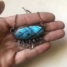 Load image into Gallery viewer, Labradorite Necklace with Clear Quartz Points #1- Ready to Ship