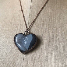 Load image into Gallery viewer, Agate Druzy “Broken Open” Heart Necklace #5 - Ready to Ship