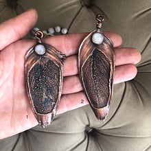 Load image into Gallery viewer, Macaw Feather with Moonstone on Mala Style Necklace - Ready to Ship