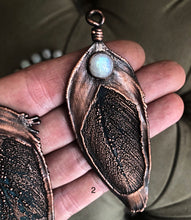 Load image into Gallery viewer, Macaw Feather with Moonstone on Mala Style Necklace - Ready to Ship