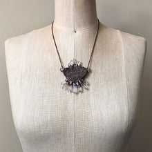 Load image into Gallery viewer, Druzy &amp; Raw Clear Quartz Statement Necklace - Ready to Ship

