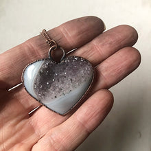 Load image into Gallery viewer, Agate Druzy “Broken Open” Heart Necklace #4 - Ready to Ship