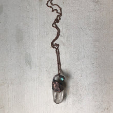 Load image into Gallery viewer, Raw Clear Quartz Point with Labradorite Necklace