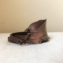 Load image into Gallery viewer, Electroformed Feather and Leather Wrap Bracelet #2 - Ready to Ship
