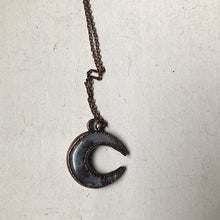 Load image into Gallery viewer, Moss Agate Crescent Moon Necklace #2 - Ready to Ship