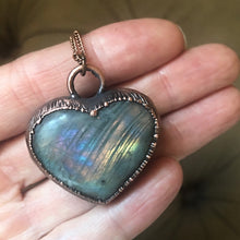 Load image into Gallery viewer, Labradorite Heart Necklace #1 - Ready to Ship
